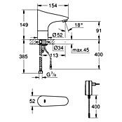 Grohe Europlus Waschtischarmatur netzbetrieben (Infrarot-Elektronik, Chrom) | BAUHAUS