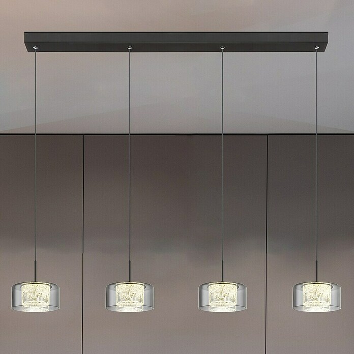 Globo Viseća LED svjetiljka Fogsy  (32 W, D x Š x V: 105 x 15 x 150 cm, Crna) | BAUHAUS