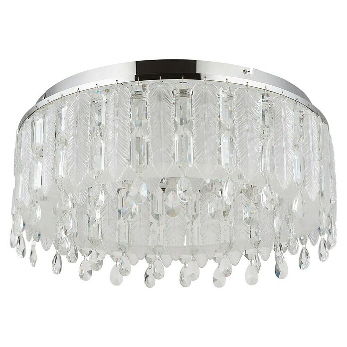 Globo Klunka Okrugla stropna LED svjetiljka  (58 W, Ø x V: 60 x 26,5 cm, Srebrna, Topla bijela) | BAUHAUS
