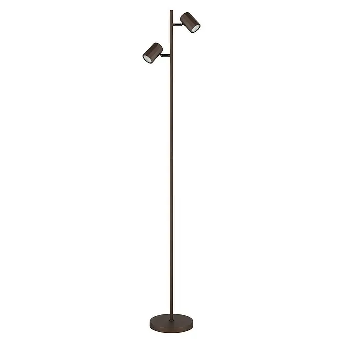 Globo James Stehleuchte - 40 W, Höhe: 158 cm, Bronzefarben matt - Elegante Stehlampe mit zwei verstellbaren Strahlern in stilvollem Braun. Die Lampe sorgt für zielgerichtetes Licht und ein modernes Ambiente.