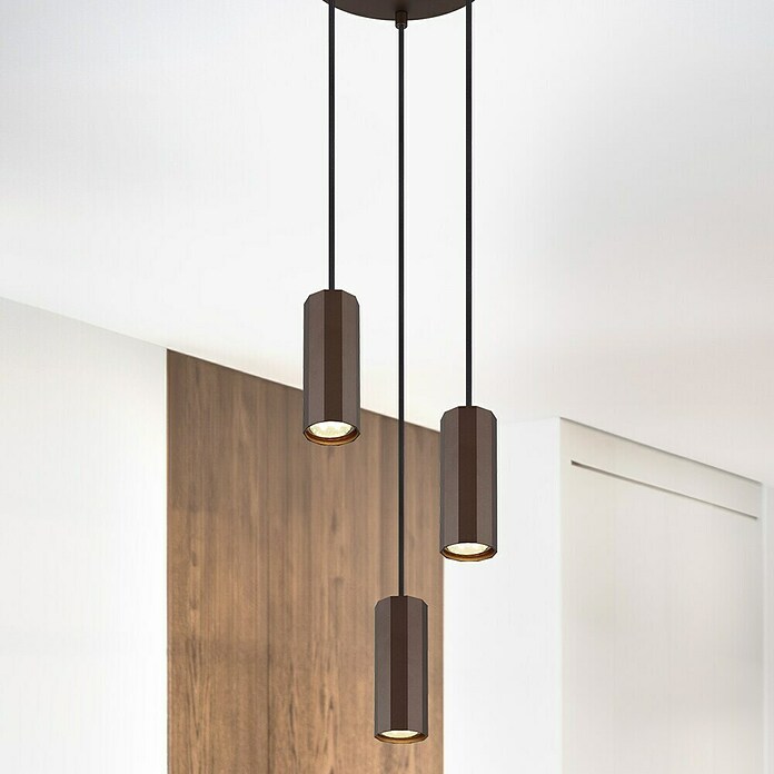Globo James Pendelleuchte (25 W, Ø x H: 20 x 120 cm, Bronzefarben matt) | BAUHAUS