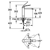 Grohe Euroeco Special Waschtischarmatur (Chrom, Glänzend, Hoher Auslauf) | BAUHAUS