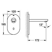 Grohe Eurosmart Waschtischarmatur (Wandmontage, Edelstahl, Glänzend, Ausladung Armatur: 172 mm) | BAUHAUS