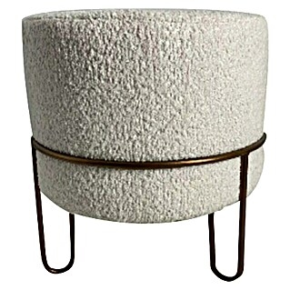 Hocker Fleurimont (Weiß, Ø x H: 38 x 40 cm, 90 % Polyester, 10 % Baumwolle)