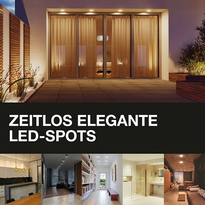Osram LED-Deckenstrahler - 5,2 W, L x B x H: 275 x 80 x 146 mm, Nickel matt, Warmweiß, 2 Stk. - Außenbereich mit modernen LED-Spots.