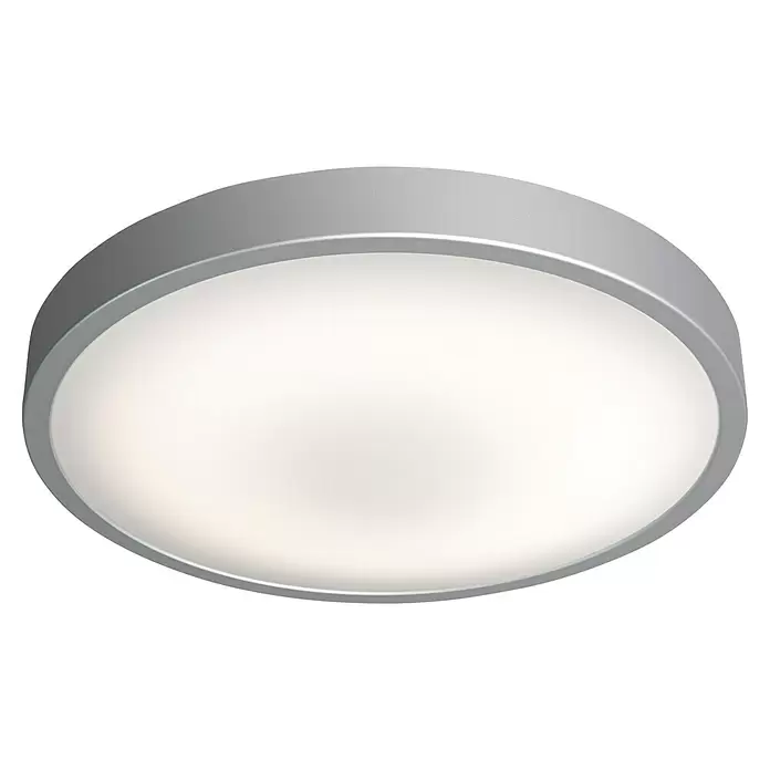 Ledvance Plafón LED redondo Silara - 21 W, Ø x Al: 400 x 88 mm, Blanco, Blanco neutro - Lámpara de techo redonda plateada con difusor blanco.