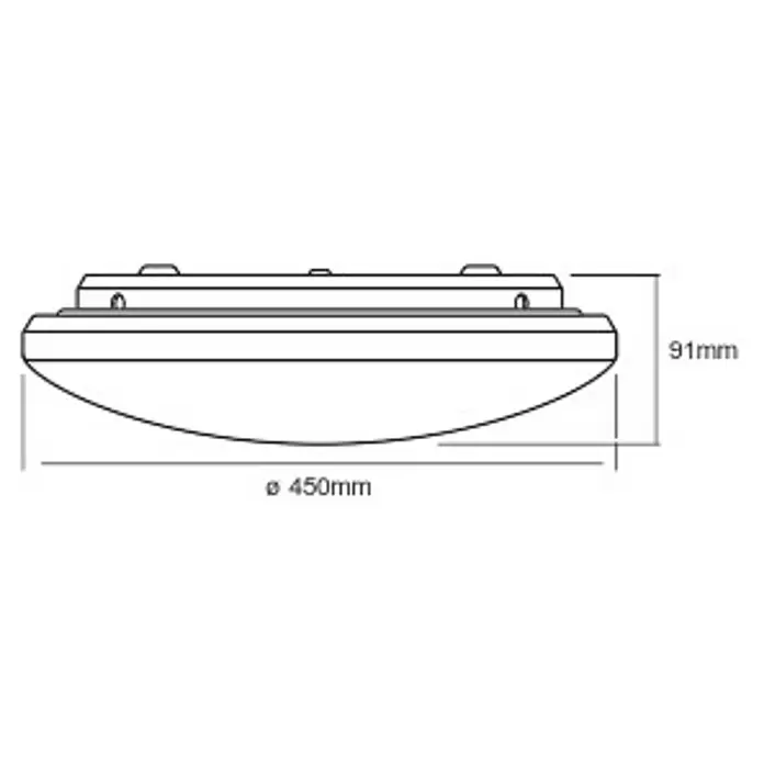 Ledvance Plafón LED para pared y techo Orbis Sparkle Click CCT - 24 W, Blanco diurno, Temperatura del color: 2.700 K - 6.500 K - Vista lateral de una lámpara de techo redonda de perfil bajo.