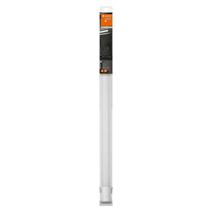 Osram LED-Lichtleiste Power Batten - L x B x H: 60 x 4,1 x 4,8 cm, Lichtfarbe: Kaltweiß, 12 W, 220 V - 240 V - Produktaufnahme einer LEDVANCE Feuchtraumleuchte. Die Leuchte ist weiß und länglich mit einer klaren Abdeckung. Ideal für Keller oder Garage.