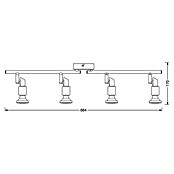 LED-Deckenstrahler (4 x 3 W, Länge: 675 mm, Warmweiß, Nickel matt)