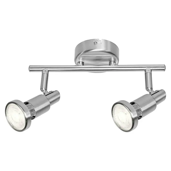 Osram LED-Deckenstrahler - 5,2 W, L x B x H: 275 x 80 x 146 mm, Nickel matt, Warmweiß, 2 Stk. - Deckenstrahler mit zwei Spots. Diese Chromleuchte bietet eine helle und fokussierte Beleuchtung, ideal für jeden Raum.