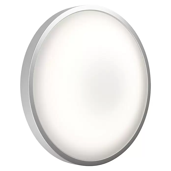Ledvance Plafón LED redondo Silara - 21 W, Ø x Al: 400 x 88 mm, Blanco, Blanco neutro - Panel LED redondo con luz blanca y marco metálico plateado.