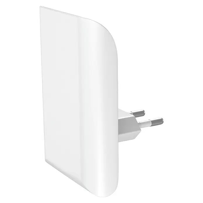 Ledvance LED-Nachtlicht Lunetta Glow - 0,28 W, Weiß, L x B x H: 6 x 6 x 9 cm - Weißes, rechteckiges Netzteil mit zweipoligem Eurostecker.