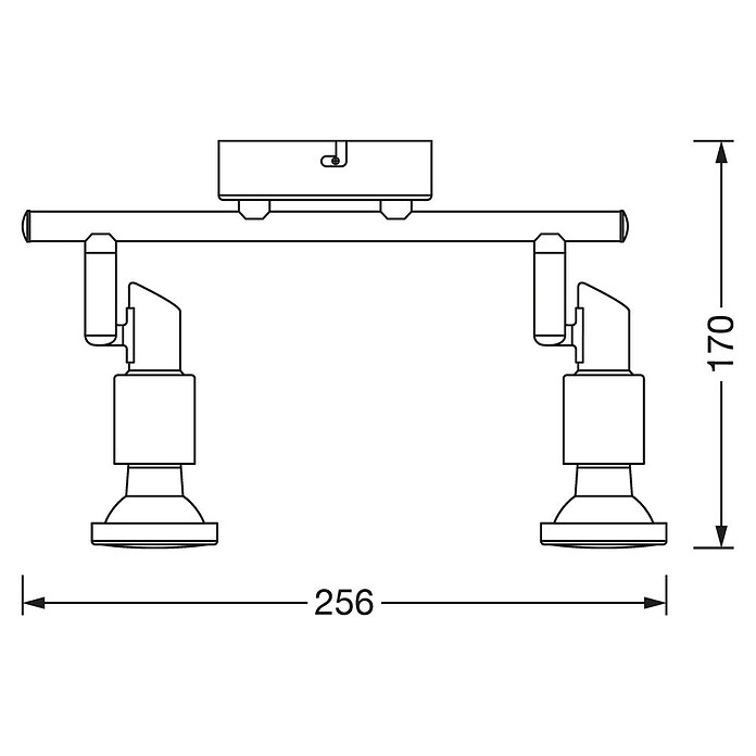 LED-Deckenstrahler (2 x 3 W, Länge: 275 mm, Warmweiß, Nickel matt)