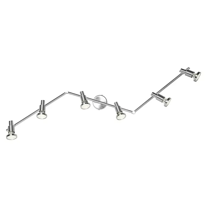 Osram LED-Deckenstrahler - 15,6 W, L x B x H: 1.190 x 80 x 170 mm, Nickel matt, Warmweiß, 6 Stk. - Moderne Chrom-Deckenleuchte mit verstellbaren Strahlern. Das Lichtelement hat ein elegantes und funktionales Design.