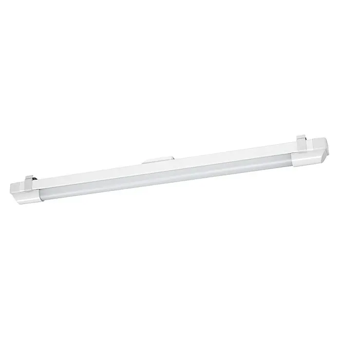 Osram LED-Lichtleiste Power Batten - L x B x H: 60 x 4,1 x 4,8 cm, Lichtfarbe: Kaltweiß, 12 W, 220 V - 240 V - Eine LED-Röhrenleuchte mit weißen Beschlägen und einem schlanken Design. Ideal für Innenräume und Büros.