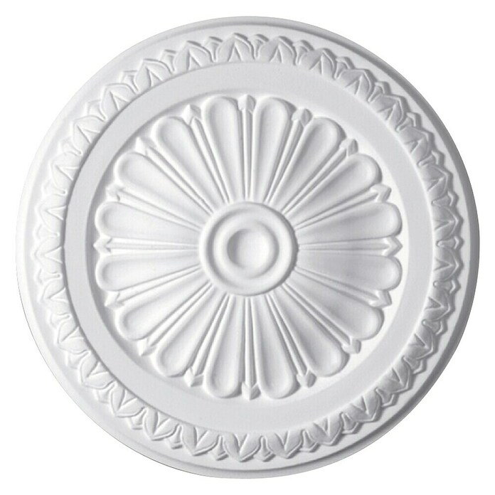 PRO[f]home Rosette Neo-Empire-Stil – Weiß, Ø 49,6 Cm, Aus Polyurethan-Hartschaum, Für Innen & Außen