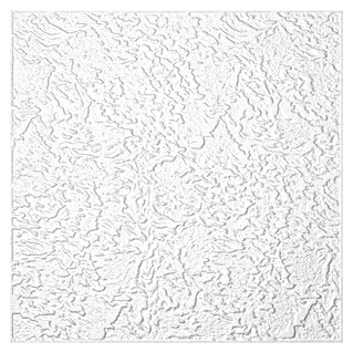 Deckenplatte Dekor 81 (50 x 50 cm, Weiß, 2 m², Polystyrol)