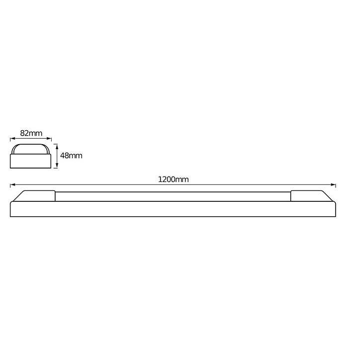 Osram Lámpara fluorescente LED Power Batten (L x An x Al: 120 x 8,2 x 4,8 cm, Color de luz: Blanco cálido, 50 W, 220 V - 240 V) | BAUHAUS