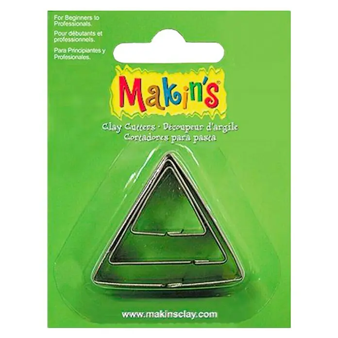 Juego de cortadores Triangulo - Acero, 3 pzs. - Makin's Clay Cutters: Cortador de triángulo para arcilla, ideal para principiantes y profesionales para crear formas precisas.