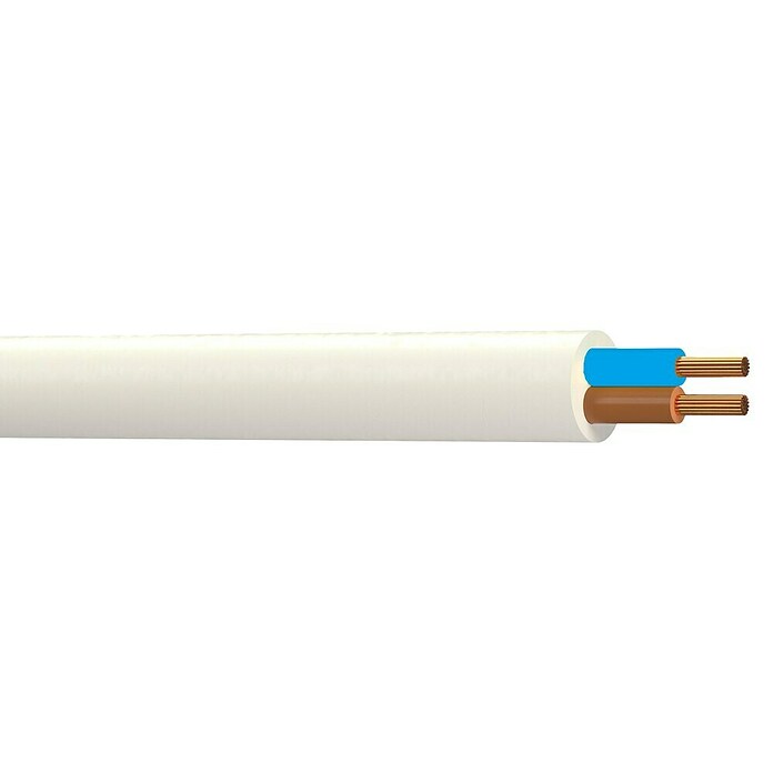 Mantelleitung YML-0 2 X 0,75mm² (20 m, Anzahl Adern: 2, Querschnitt: 0,75 mm², Weiß) | BAUHAUS
