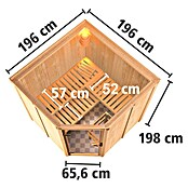 Karibu Elementsauna Gibeon (9 kW Saunaofen mit integrierter Steuerung, L x B x H: 196 x 196 x 198 cm) | BAUHAUS