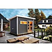 Karibu Saunahaus Danga (9 kW Saunaofen mit externer Steuerung, Terragrau, L x B x H: 231 x 336 x 227 cm) | BAUHAUS