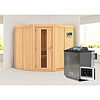 Karibu Elementsauna Gibeon (9 kW Bio-Saunaofen mit externer Steuerung, L x B x H: 196 x 196 x 198 cm)