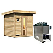 Karibu Massivholzsauna Usakos (9 kW Saunaofen mit externer Steuerung, L x B x H: 196 x 196 x 228 cm) | BAUHAUS