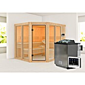 Karibu Massivholzsauna Katima (9 kW Bio-Saunaofen mit externer Steuerung, L x B x H: 196 x 231 x 198 cm) | BAUHAUS