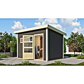Karibu Saunahaus Danga (9 kW Saunaofen mit externer Steuerung, Terragrau, L x B x H: 231 x 336 x 227 cm) | BAUHAUS