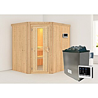 Karibu Elementsauna Bukalo (9 kW Saunaofen mit externer Steuerung, L x B x H: 170 x 196 x 198 cm)