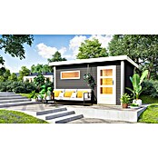 Karibu Saunahaus Danga (9 kW Saunaofen mit externer Steuerung, Terragrau, L x B x H: 231 x 396 x 227 cm) | BAUHAUS