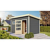 Karibu Saunahaus Danga (9 kW Saunaofen mit externer Steuerung, Terragrau, L x B x H: 231 x 396 x 227 cm) | BAUHAUS