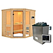 Karibu Massivholzsauna Arandis (9 kW Saunaofen mit externer Steuerung, L x B x H: 184 x 210 x 198 cm) | BAUHAUS