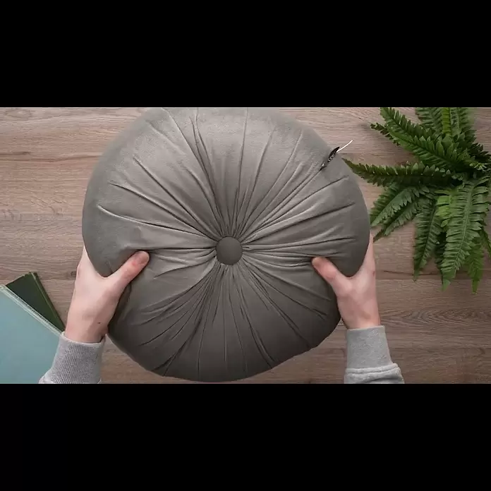 Kissen rundGrau, Durchmesser: 45 cm, 100 % Baumwolle - Kissen rund