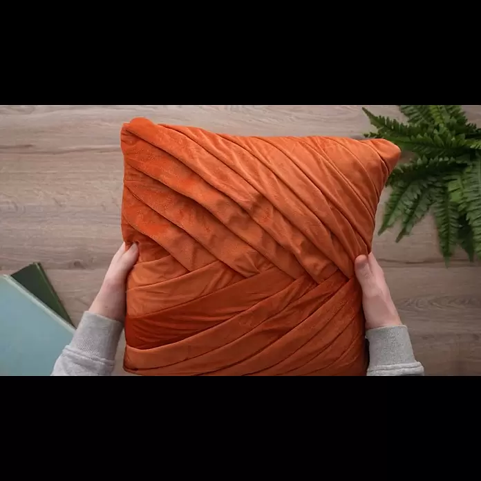 Kissen Folded - Rostrot, 45 x 45 cm, 100 % Baumwolle - Kissen Folded