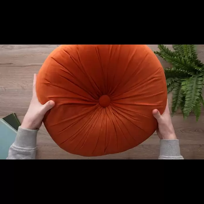Kissen rund - Rostrot, Durchmesser: 45 cm, 100 % Baumwolle - Kissen rund