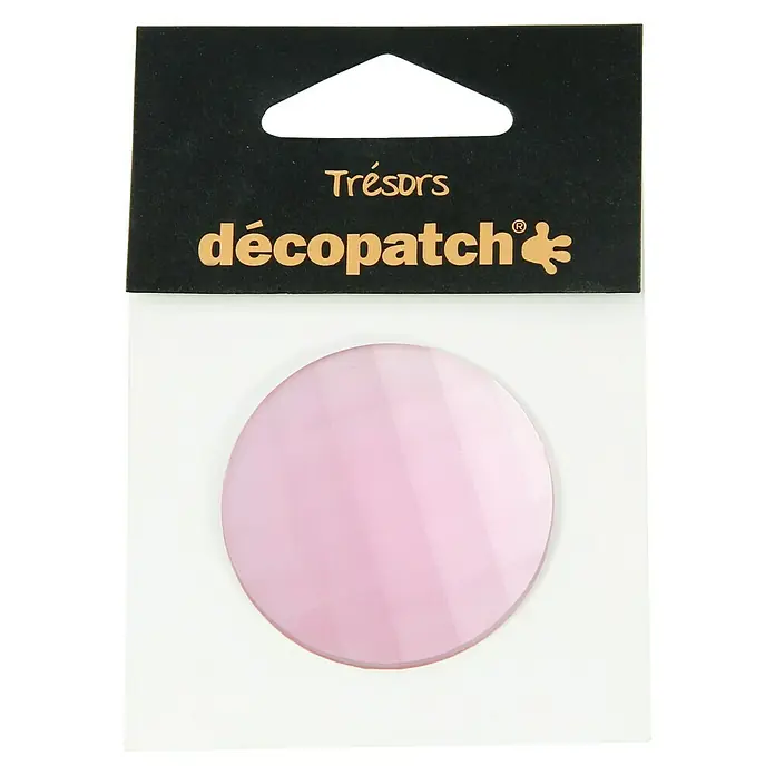 Décopatch Pieza decorativa Trésors Round - 4,5 x 2 cm - Círculo Decopatch rosa para diseño creativo. Ideal para proyectos de manualidades y decoraciones DIY.