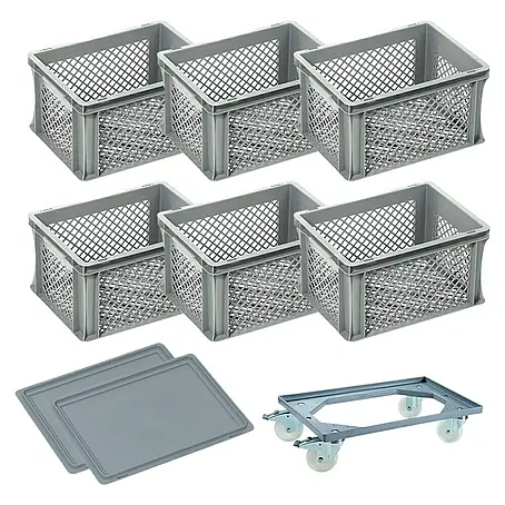 BAUHAUS  Caja Euro rejilla + base con ruedas