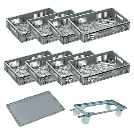 BAUHAUS  Caja Euro rejilla + base con ruedas