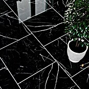 Feinsteinzeugfliese Black Marble (60 x 60 cm, Schwarz, Poliert)