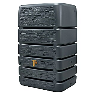 4rain Regentonne Mauertank Slim Stone (510 l, Graphite grey)