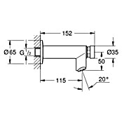 Grohe Euroeco CT Waschtischarmatur (Wandmontage, Chrom, Glänzend, Ausladung Armatur: 115 mm) | BAUHAUS