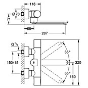 Grohe Eurosmart Cosmopolitan Waschtischarmatur (Infrarot-Elektronik, Chrom, Glänzend, Ausladung: 287 mm) | BAUHAUS