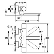 Grohe Eurosmart Cosmopolitan Waschtischarmatur (Infrarot-Elektronik, Chrom, Glänzend, Ausladung: 255 mm) | BAUHAUS