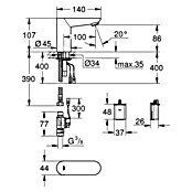 Grohe Euroeco CT Waschtischarmatur batteriebetrieben (Infrarot-Elektronik, Chrom) | BAUHAUS