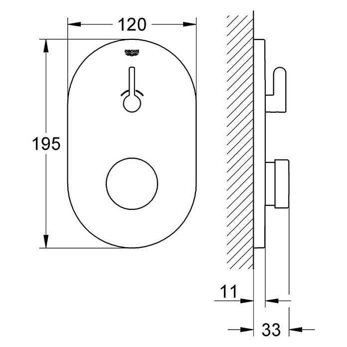 Grohe Selbstschluss-Armatur Eurosmart CT mit Mischung (Chrom, Glänzend) | BAUHAUS