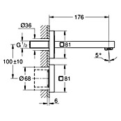 Grohe Eurocube Waschtischarmatur (Infrarot-Elektronik, Chrom, Glänzend, Ausladung: 171 mm) | BAUHAUS