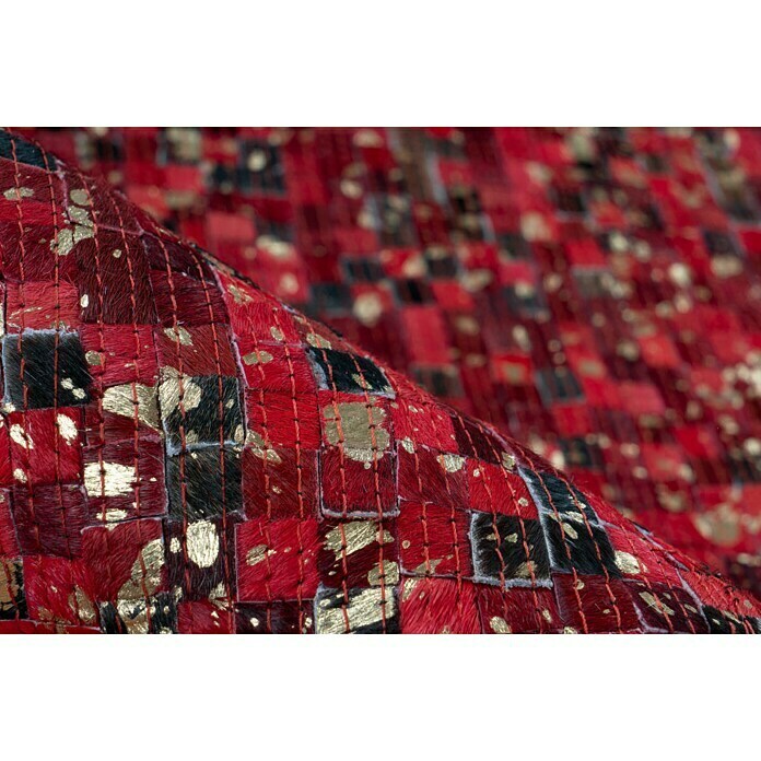 Kayoom Echtlederteppich (Rot, 150 x 80 cm)