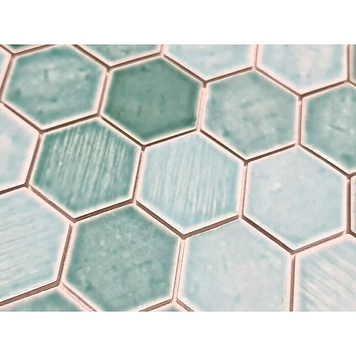 Mozaik pločica Hexagon CG SAN5  (Zelena, Sjaj, D x Š x D: 25,3 cm x 29,3 cm x 7 mm) | BAUHAUS